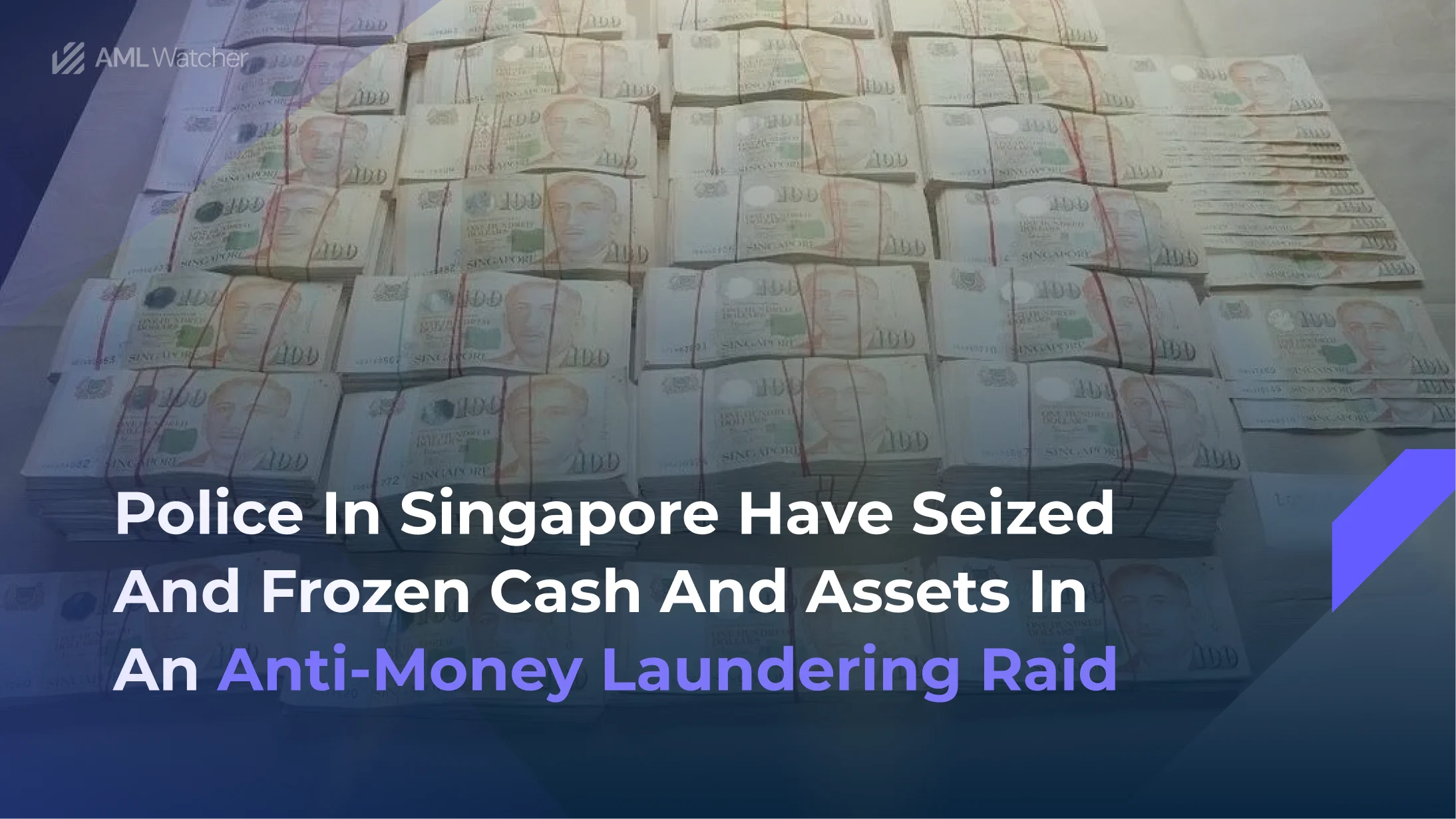 Cash and assets seized in an anti-money laundering raid.