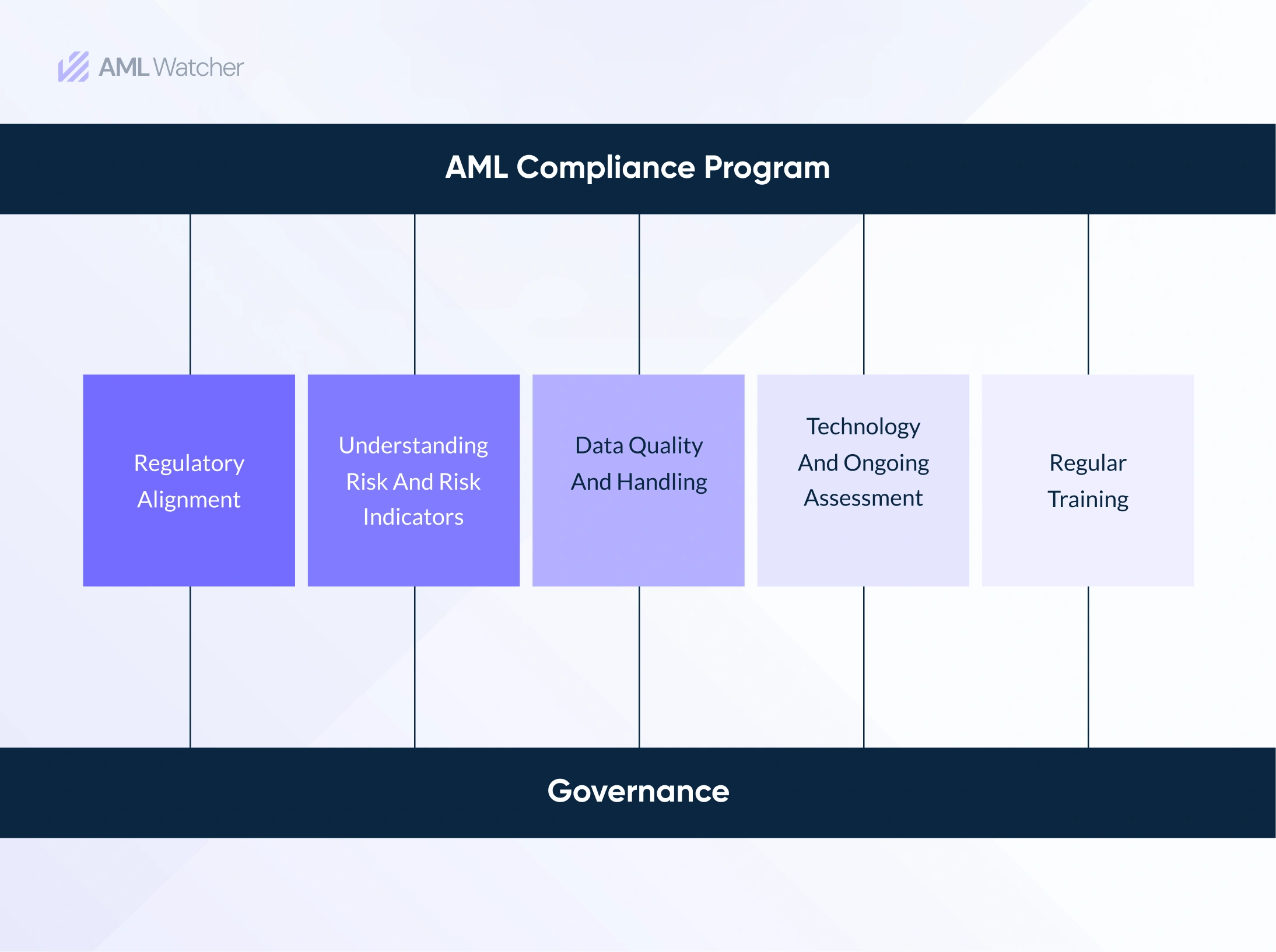 This image shows the AML compliance program under international regulations