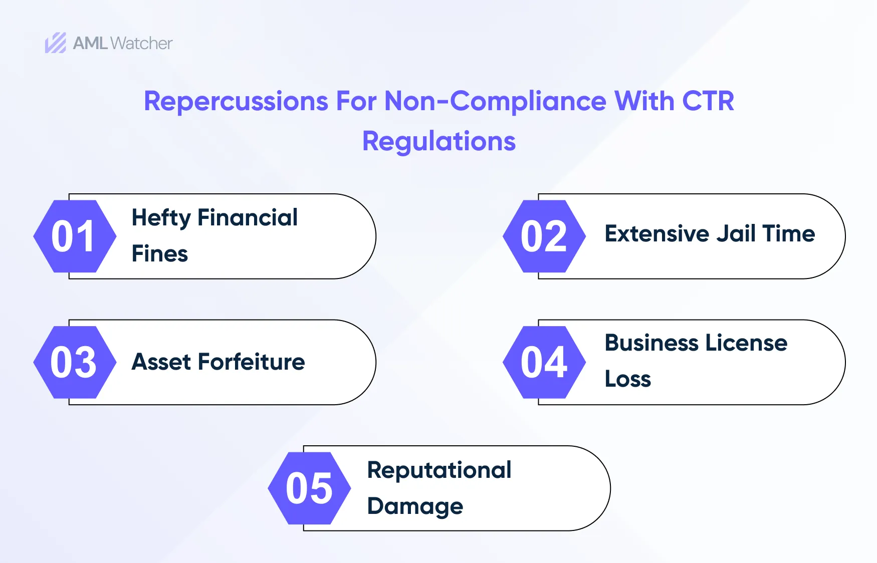 This infographic highlights Repercussions for Non-Compliance with CTR Regulations